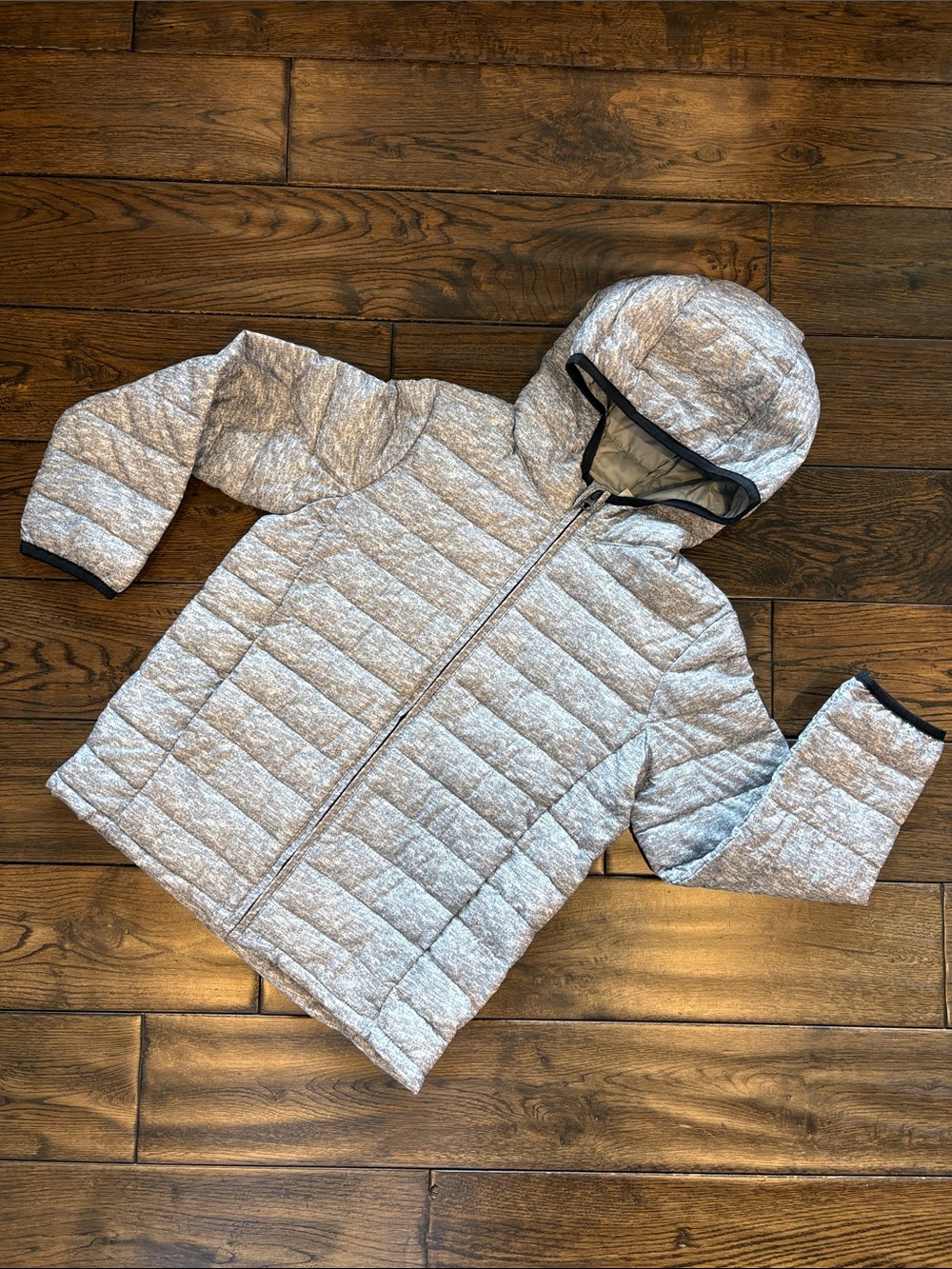 GAP Kids Primaloft Quilted Hooded Jacket - Heather Silver Gray